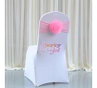 OIFAODAO, Telai for sedie, Cintura for Sedia in Spandex con Sfere di Fiori for la Copertura della Sedia Decorazione for Hotel for Feste di Eventi di Nozze, 50 Pezzi,Fasce per sedie(Pink)