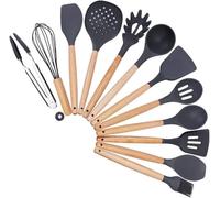 OIFAODAO, Utensili da Cucina in Silicone Set di Utensili - 12 in in Legno Naturale in spatole in ，Cucchiaio da Cucina
