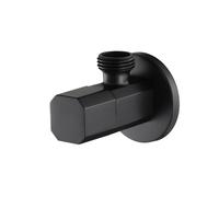 OIFAODAO Valvole d'angolo, Interruttore di Design Ottagonale Nero Valvole riempimento in Ottone Un Ingresso Un'uscita Valvola Arresto Lavandino del Bagno Accessori for WC