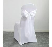 OIFAODAO, Verde Salvia, 24 Pezzi, 17 x 275 cm, fusti for sedie in Raso, Fiocchi, coprisedie, Nastri for Decorazioni for Feste, Banchetti Nuziali, Eventi,Fasce per sedie(White)