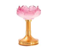 OIFAODAO, Visualizza candelabri Candeliere di loto smaltato colorato Portacandele con decorazione da tavolo squisita base in metallo ,Portacandele(C,High base)