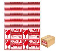 OIGWBPH 100 pcs Fragile This Way Up Handle With Care Adesivi, White-Red Grande fragile Handle with care Keep Dry verso l' alto non calpestare spedizione scatola attenzione adesivi etichetta