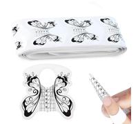 OIGWBPH 100 Pezzi Cartine Unghie Gel di Ricostruzione Cartine Unghie,Farfalla Nero Professionali Carta Unghie Allungamento Cartine Nail Art,Suggerimenti per l'estensione delle unghie Guida alla