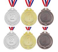 OIGWBPH 6pcs Medaglie digitali medaglie in Metallo premi in Reddito premi di Atletica Leggera per Bambini medaglie d'oro e d'Argento con Nastri