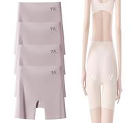 oihgerg Choosemuc Ice Silk Panties, 3-in-1 Panties Women High-Waist Ice Silk Underwear W/Tummy-Control Hip-Lifting Seamless Pants (Pink, 3XL)