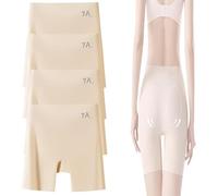 oihgerg Choosemuc Ice Silk Panties, 3-in-1 Panties Women High-Waist Ice Silk Underwear W/Tummy-Control Hip-Lifting Seamless Pants (Skin, XL)