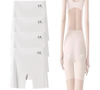 oihgerg Choosemuc Ice Silk Panties, 3-in-1 Panties Women High-Waist Ice Silk Underwear W/Tummy-Control Hip-Lifting Seamless Pants (White, XL)
