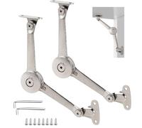 Oiieco 2 supporti per coperchio con cerniera girevole a 360°, con chiusura morbida e blocco, supporto regolabile in lega di zinco, supporto pieghevole per valvola da cucina, mobili, cassapanca e porta