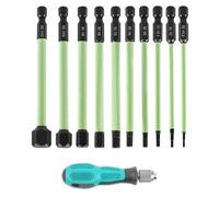 Oiieco Set 10 Pz Punte Esagonali 100mm, Inserti Magnetici Brugola Esagonale in Acciaio S2, Bit Lunghi 1.5-12mm Per Avvitatore