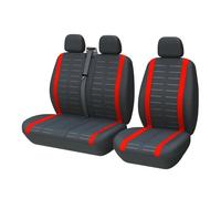OIJJSNX Coprisedili Auto Coprisedili Universali Con Strisce 3D Per Singolo Conducente E Passeggero Adatti Alla Maggior Parte i Furgoni E Camion 2+1(Red)
