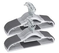 OIKA Grucce in plastica, confezione da 50 grucce per vestiti asciutti e bagnati, con cuscinetti super antiscivolo, spessore 0,5 cm, 41 cm, salvaspazio, colore: grigio