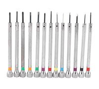 Oikabio 0,6 Mm-2,0 Mm 13 Pezzi Orologaio Cacciavite Set Orologio Occhiali Piatto Assortimento Fessura Piatto Set Gireficieri Orologi Girevole per Orologaio,