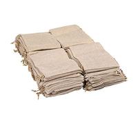 Oikabio 100 Pezzi Sacchetto di Imballaggio di Tela Sacchetto Con Cordoncino 13X18 cm Regalo di Stoccaggio di Lino Gioielli Borse Per Matrimonio Festa Compleanno Natale Gioielli Fai da te