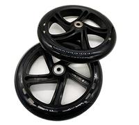 Oikabio 2 pezzi, ruota per scooter, 200 mm, materiale pu, 30 mm, cuscinetti a sfera ABEC-7, accessori per scooter, colore: nero trasparente