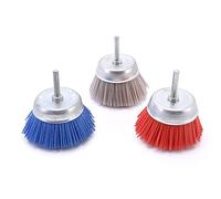 Oikabio 3 pezzi 3 Filamento di Nylon Filamento Abrasivo Filo Tazza di Boccoli Set con 1/4 Stelo, Compreso Medio Coraggio grossolano Per Rimozione Della ruggine