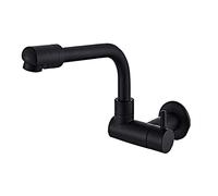 Oikabio 360 Gradi Girevole Nero Una Parete Montato Singolo Fredda Acqua Miscelatore In Ottone Massiccio Cucina Lavello Bacino Rubinetto Mop Piscina Acqua Rubinetti