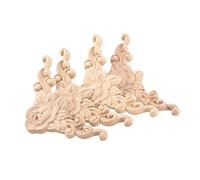 Oikabio 4 pezzi 8 x 8 cm Intagliato Angolo Onlay Applique Armadietto Porta Non Verniciato Europeo