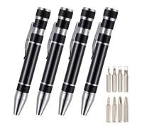 Oikabio 4 pezzi cacciavite a penna pratico strumento magnetico cacciavite multifunzione mini dispositivi strumenti di riparazione (nero)