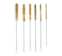 Oikabio 6 Pezzi Ottone Tubo di Pulizia Spazzola Filo Spazzole Set di Spazzole di Pulizia Lucidatura Strumento In Ottone Filo Spazzole Set per Tubo Cilindro Foratura Strumento di Pulizia M