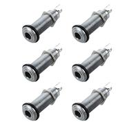 Oikabio 6X 1/4 di pollice Chrome Cilindro Flush Mount Jack per Chitarra Elettrica Basso