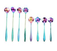 Oikabio 8 Pezzi Set Di Fiori, 2 Dimensioni Di Colorato In Acciaio Inox Tè Arcobaleno Caffè Uova