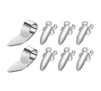 Oikabio 8 plettri per chitarra in acciaio inox con custodia in plastica per ukulele chitarra elettrica (argento)