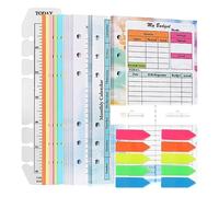 Oikabio 82 fogli A6 Budget Planner Ricarica Blocco note Planner Blocco note 6 fori per A6 Raccoglitore Copertina Salva B
