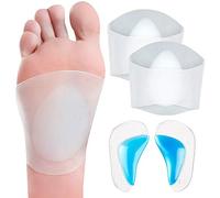 Oikabio Arch Support - Set di 2 paia di inserti per fascite plantare, riutilizzabili, in morbido silicone, con cuscino imbottito per fascite plantare, piedi piatti