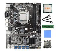 Oikabio B75 8 Scheda GPU Mining Scheda Madre+CPU+Fan+4G DDR3 RAM+Pad Termico+ SATA 8X USB3.0 (PCIE) Slot LGA1155 DDR3 SATA3.0