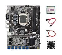 Oikabio B75 ETH Scheda Madre 12 PCIE a USB3.0+I3 2100 CPU+Ventola Di Raffreddamento+ Interruttore+ SATA Scheda Madre DDR3 LGA1155