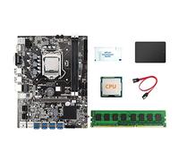 Oikabio B75 USB BTC Mining Scheda Madre+CPU+4G DDR3 RAM+120G SSD+ SAT Grasso Termico 8 USB3.0 (PCIE1X) LGA1155 DDR3 SATA3.0