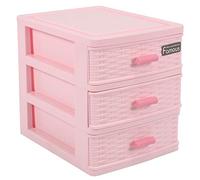 Oikabio Cassetto di plastica progettato 3 scomparti contenitore di gioielli rosa