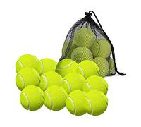 Oikabio Confezione da 12 palline da tennis con borsa per la conservazione, buona qualità, palline da tennis a parete spessa, perfette per tennis e cricket