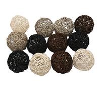 Oikabio Confezione da 12 palline decorative in rattan per ciotole, tavolini, decorazioni per feste di nozze