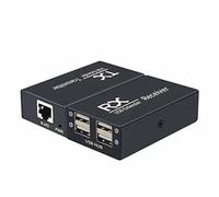 Oikabio Estensore USB da 120 M USB Extender Hub USB2.0 a 4 porte su RJ45 Ethernet USB UTP esteso Trasmettitore Ricevitore-Spina UE