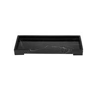Oikabio Lavabo da bagno nero, lavabo, lavabo, lavabo in marmo, organizzatore per obliquo, cassettiera, orologio, cassettiera, profumo, asciugamano