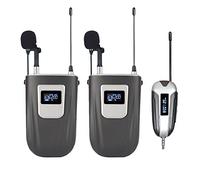 Oikabio Microfono Lavalier Wireless Doppio Microfono Fili per Fotocamera DSLR Registrazione Vlog Intervista