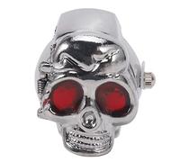 Oikabio Orologio al quarzo cinturino design teschio occhi rossi per , Silver, Red, cinturino