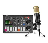 Oikabio Pacchetto di apparecchiature per podcast, microfono per scheda audio (120 Khz / 24) e mixer audio professionale per giochi in tempo reale