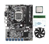 Oikabio Scheda madre B75 BTC Mining con CPU G530/G630+8G DDR3 RAM+Fan+Grasso Termico+Cacciavite 12 Slot USB3.0 LGA1155 SATA3.0