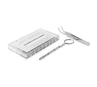 Oikabio Set di 1000 viti per dadi + 1 + 1 pinzetta per cacciavite Pc, kit di riparazione viti per riparazione ottica, set di attrezzi per orologio/Sunglass