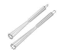 Oikabio Set di 2 fruste in acciaio inox per uovo, adatto per cucinare in cucina, griglia, frusta, frusta