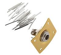 Oikabio Set di 24 cavi per chitarra da 2,2 mm e 1 piastra quadrata per chitarra e basso, presa di ingresso uscita 1/4