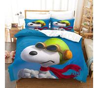 Oikabio Snoopy- Set Copripiumino Geometrico Con Federe, Cartoon Set Di Biancheria Da Letto King(220x240cm)