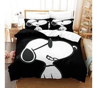 Oikabio Snoopy Set Di Copripiumino Matrimoniale E Federe in Cotone Per Letto King Cartoon Double(200x200cm)