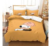 Oikabio Snoopy Set Di Copripiumino Matrimoniale E Federe in Cotone Per Letto King Cartoon King(220x240cm)