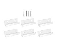 Oikabio Supporto da parete per dischi in vinile, confezione da 6, 10,2 cm, in acrilico trasparente, per bagno, camera da letto, durevole, facile da installare