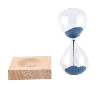 Oikabio Vetro + polvere di ferro sabbia fiore clessidra magnetica con confezione clessidra seduta in legno regalo