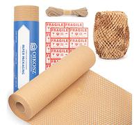 OIKOSZ Carta da Imballaggio a Nido d'ape - Alternativa Sostenibile al Pluriball per Traslochi/Spedizioni/Imballaggi - Rotolo di Carta Kraft Marrone Riciclata Eco-compatibile - (38 cm x 30 m)