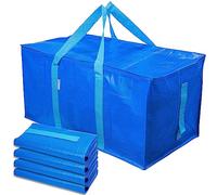 OIKOSZ Set di 4 Sacchi di Stoccaggio - Borsa Extra Large per Traslochi e Viaggi - Borsa Resistente e Impermeabile con Manici Rinforzati per la Conservazione di Vestiti/Piumini/Cuscini/Coperte